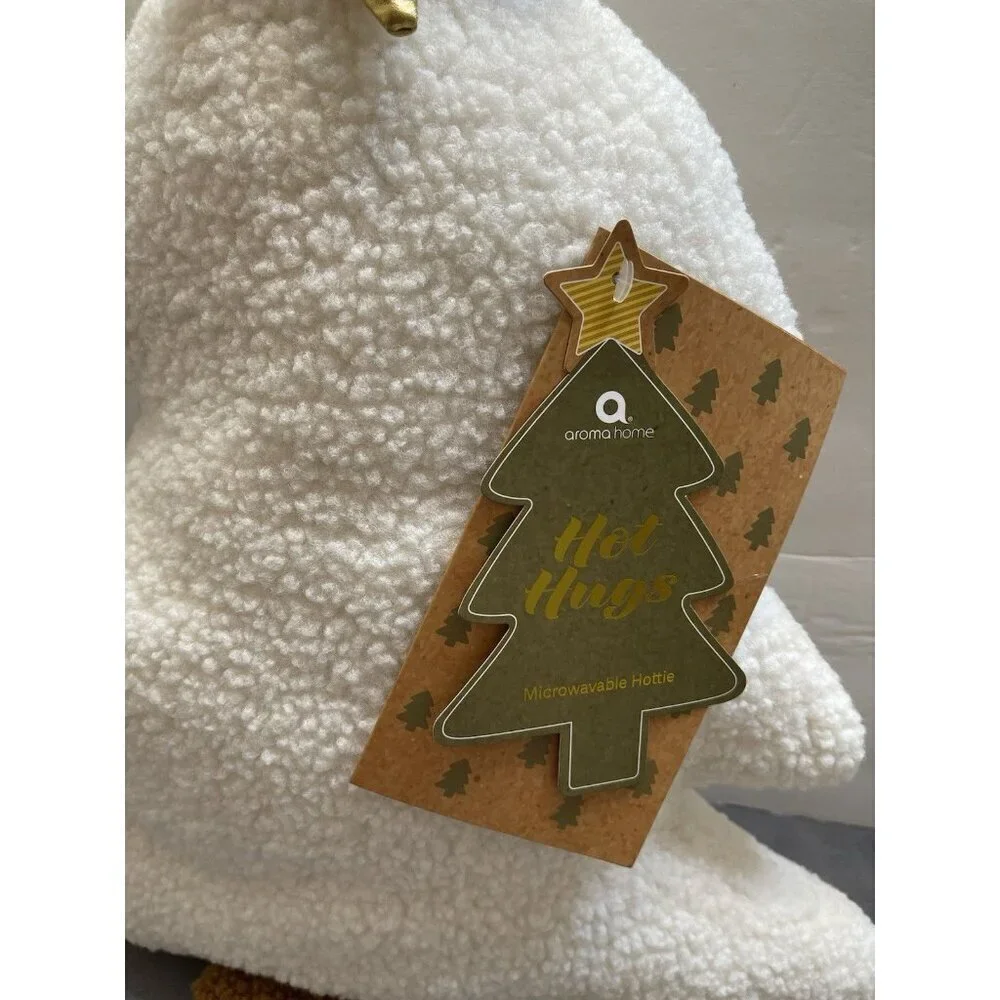 Hot Hugs Sherpa Shaped Christmas Tree Ivory Decorative Heat PadMicrowaveable NWT